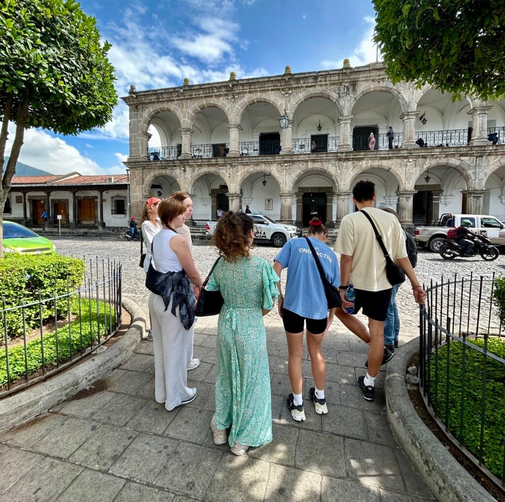 Group exploring colonial Antigua, Guatemala